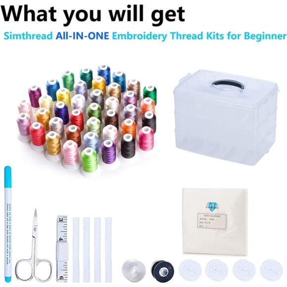 [Anti-Tangle] Embroidery Thread Kit with Organizer Box, All-in-one 40 Colors - Picture 2 of 6